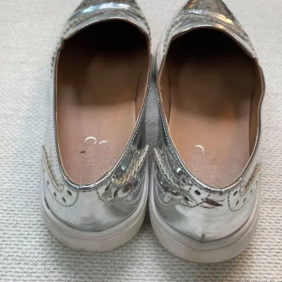 FRANCO SARTO Nelson Silver Slip on Loafer Sneakers. Size 7 - Picture 4 of 6